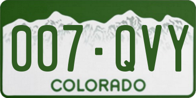 CO license plate 007QVY