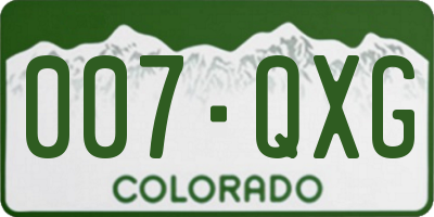 CO license plate 007QXG