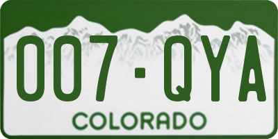 CO license plate 007QYA
