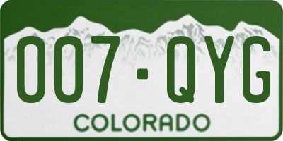 CO license plate 007QYG