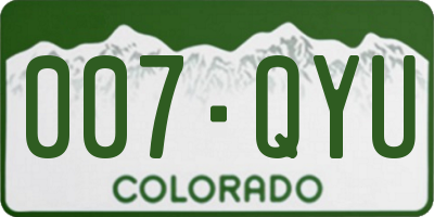 CO license plate 007QYU