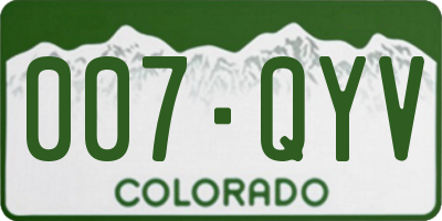 CO license plate 007QYV
