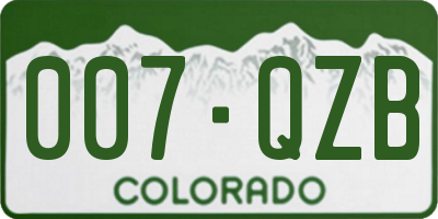 CO license plate 007QZB