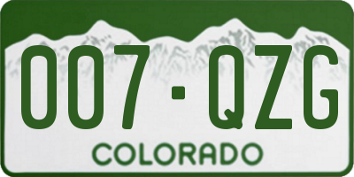 CO license plate 007QZG