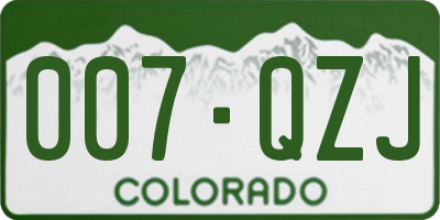 CO license plate 007QZJ
