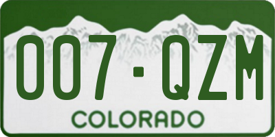 CO license plate 007QZM
