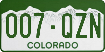 CO license plate 007QZN