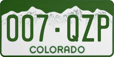 CO license plate 007QZP