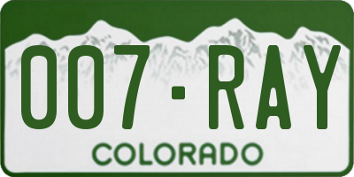 CO license plate 007RAY