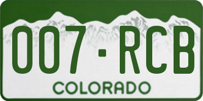 CO license plate 007RCB