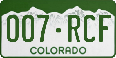 CO license plate 007RCF