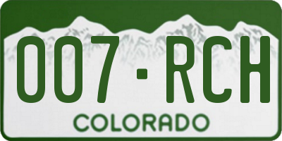 CO license plate 007RCH
