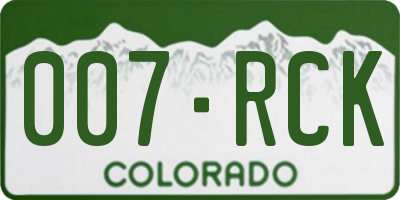 CO license plate 007RCK