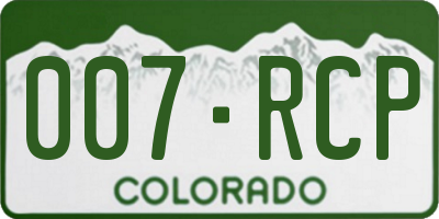 CO license plate 007RCP