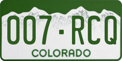 CO license plate 007RCQ