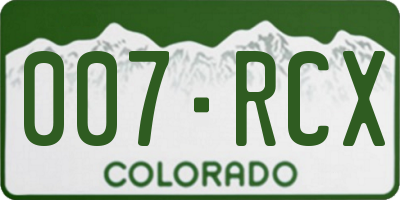 CO license plate 007RCX