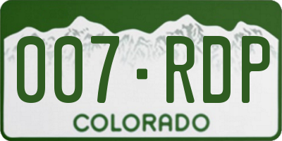 CO license plate 007RDP