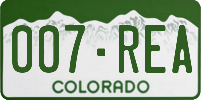 CO license plate 007REA