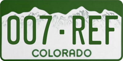 CO license plate 007REF