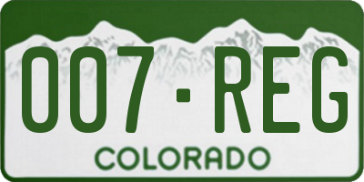 CO license plate 007REG