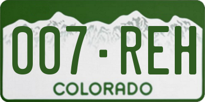 CO license plate 007REH