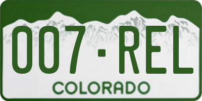 CO license plate 007REL