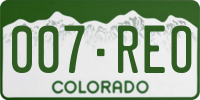 CO license plate 007REO