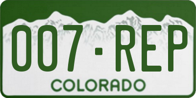 CO license plate 007REP