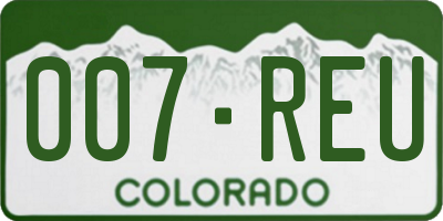 CO license plate 007REU