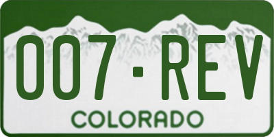 CO license plate 007REV