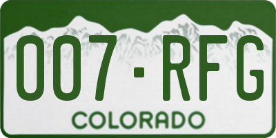 CO license plate 007RFG