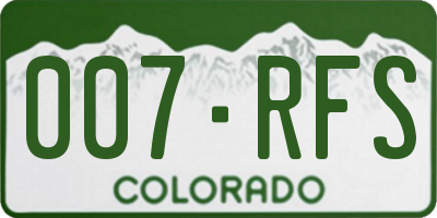 CO license plate 007RFS