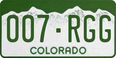 CO license plate 007RGG