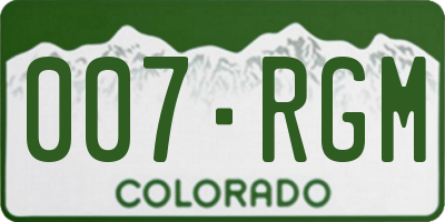 CO license plate 007RGM
