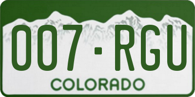 CO license plate 007RGU