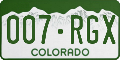 CO license plate 007RGX