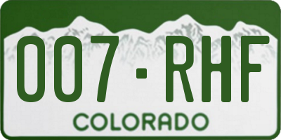 CO license plate 007RHF