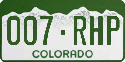 CO license plate 007RHP