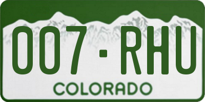 CO license plate 007RHU