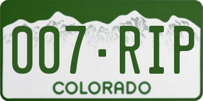 CO license plate 007RIP
