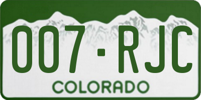 CO license plate 007RJC