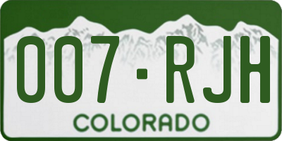 CO license plate 007RJH