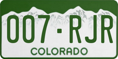 CO license plate 007RJR