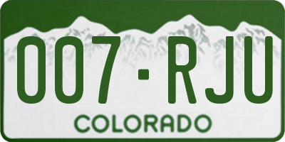 CO license plate 007RJU