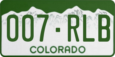 CO license plate 007RLB