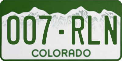CO license plate 007RLN