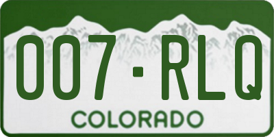 CO license plate 007RLQ