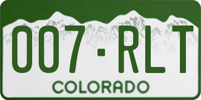 CO license plate 007RLT