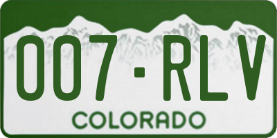CO license plate 007RLV