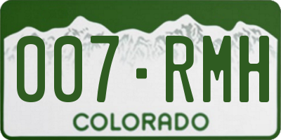 CO license plate 007RMH